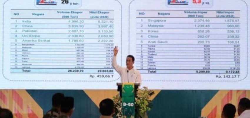 Peluncuran pabrik Biodisel B50 PT Jhonlin Agra Raya di Batulicin, Kabupaten Tanah Bumbu, Kalimantan Selatan, Minggu (18/8/2024) (ANTARA/Sujud Mariono)